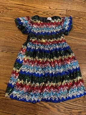 Lola + The Boys Multicolor Sequin Stripe Casual Dress